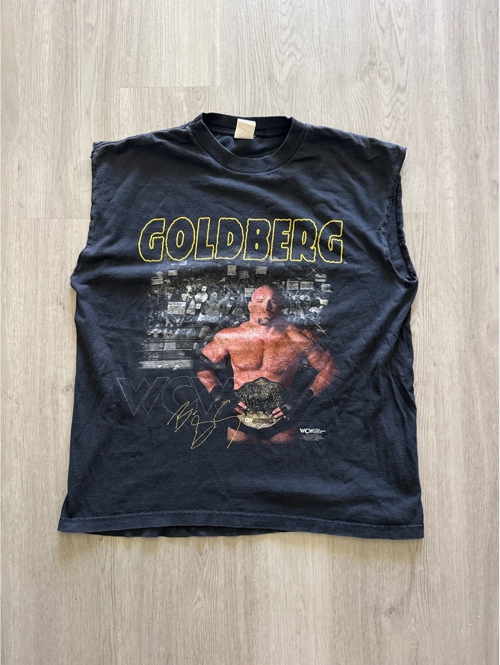 VINTAGE 90’s GOLDBERG WCW CUTOFF TEE